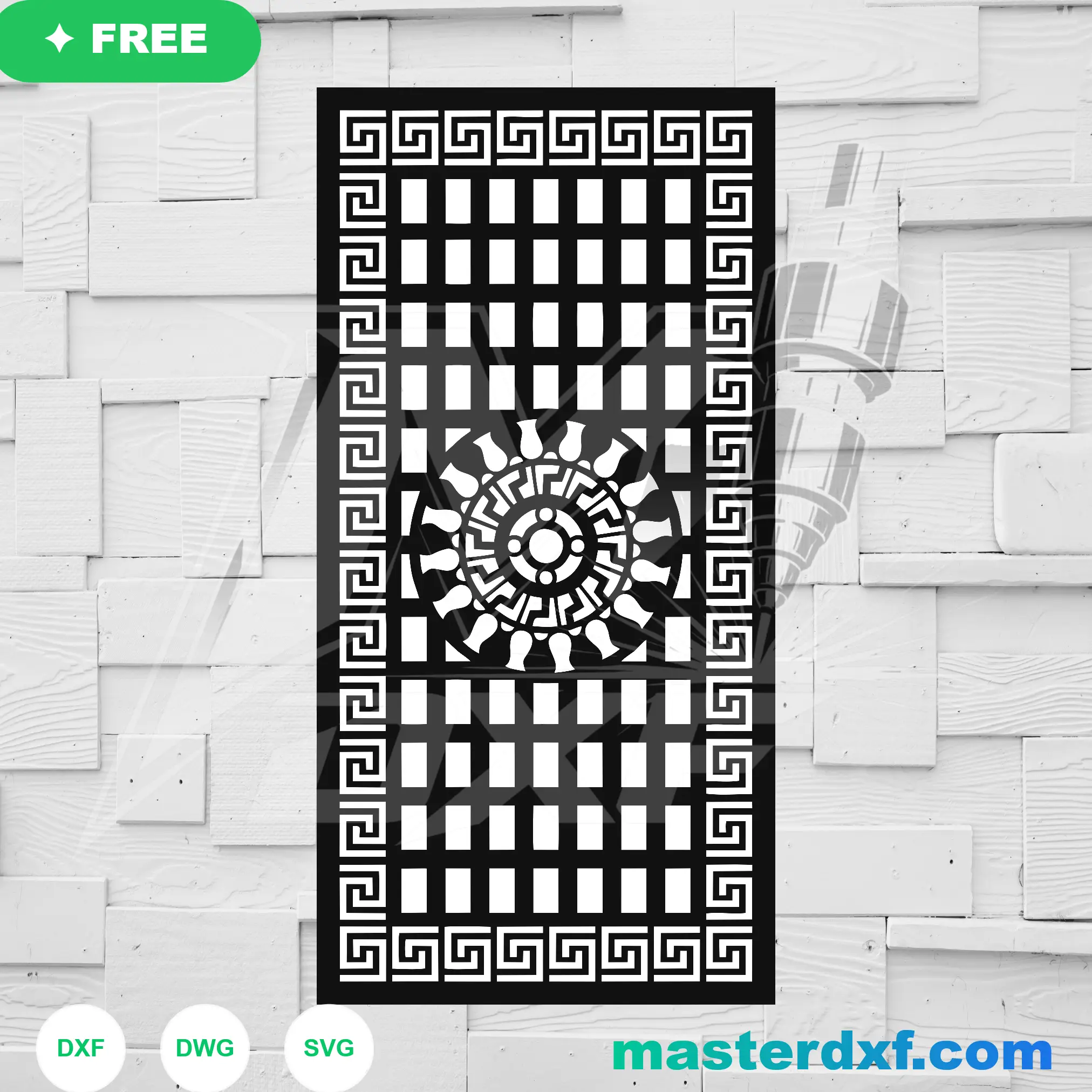 Abstract Horizontal Fluid Wave Security Panel DXF File — Free Download for Laser CNC Plasma